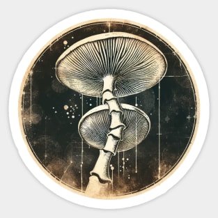 Retro Vintage Mushroom Sticker